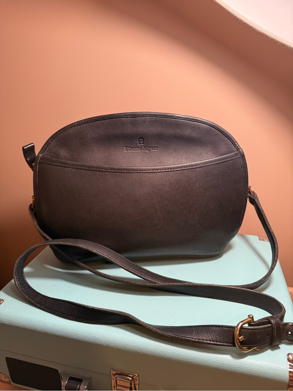 Etienne Aigner Black Leather Crossbody Bag